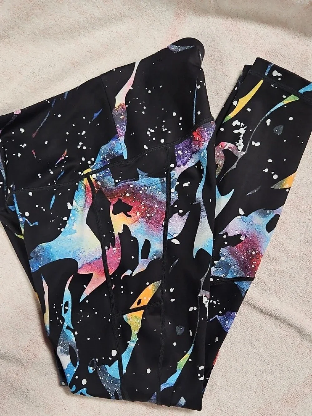 Feed Me Fight Me Black Galaxy Splash Leggings